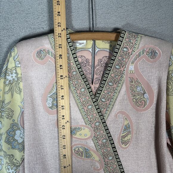 Philippe Marques Petite Women’s Size 8 Mixed Media Sweater Blush Pink Boho Retro - Picture 10 of 16